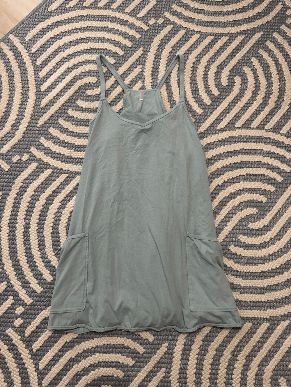 FP Movement Hot Shot Mini Dress Sage Gray Size Large